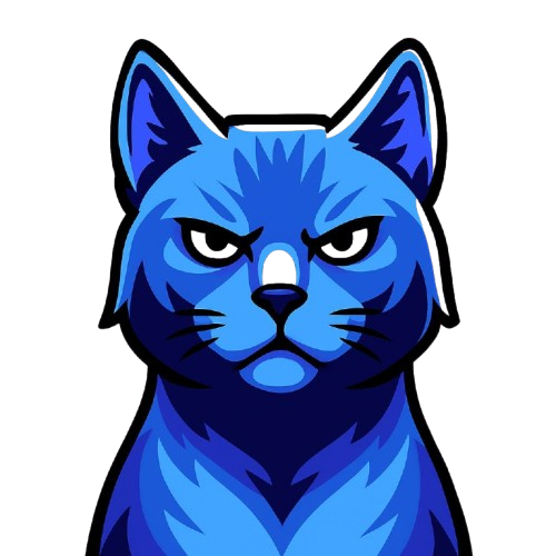 Blue cat mascot